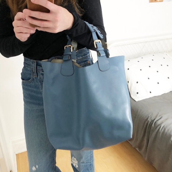 Marni Handbags - Marni Cornflower Blue Parisian Crossbody Tote Bag